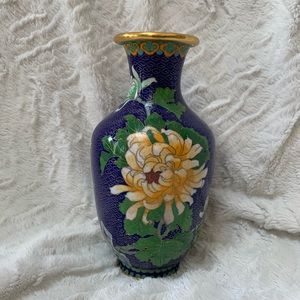Vtg 8.5” Cloisonne Enamel Vase